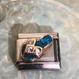 Italian Charm Bracelet Charm, Rhinestone Flip Flop
